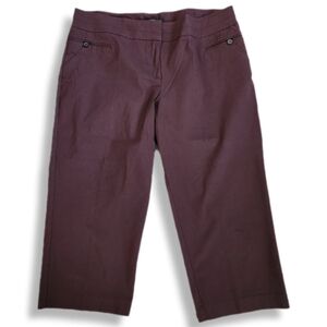 Lane Bryant Stylish Brown Flat Front Cropped Pants Size 20